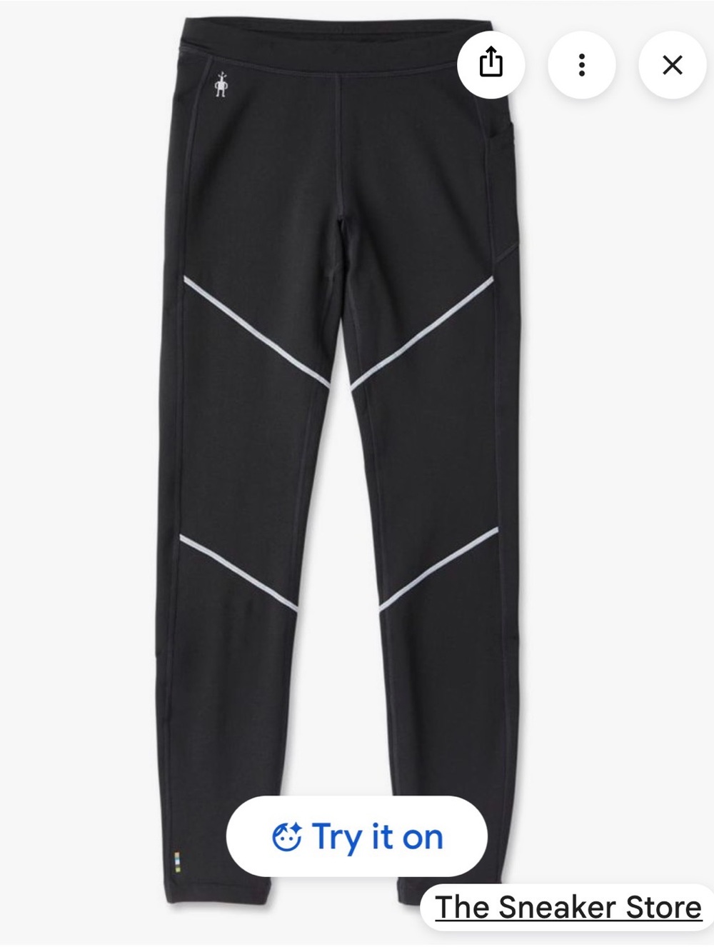 Smartwool Black Men’s Leggings with Reflective Stripes